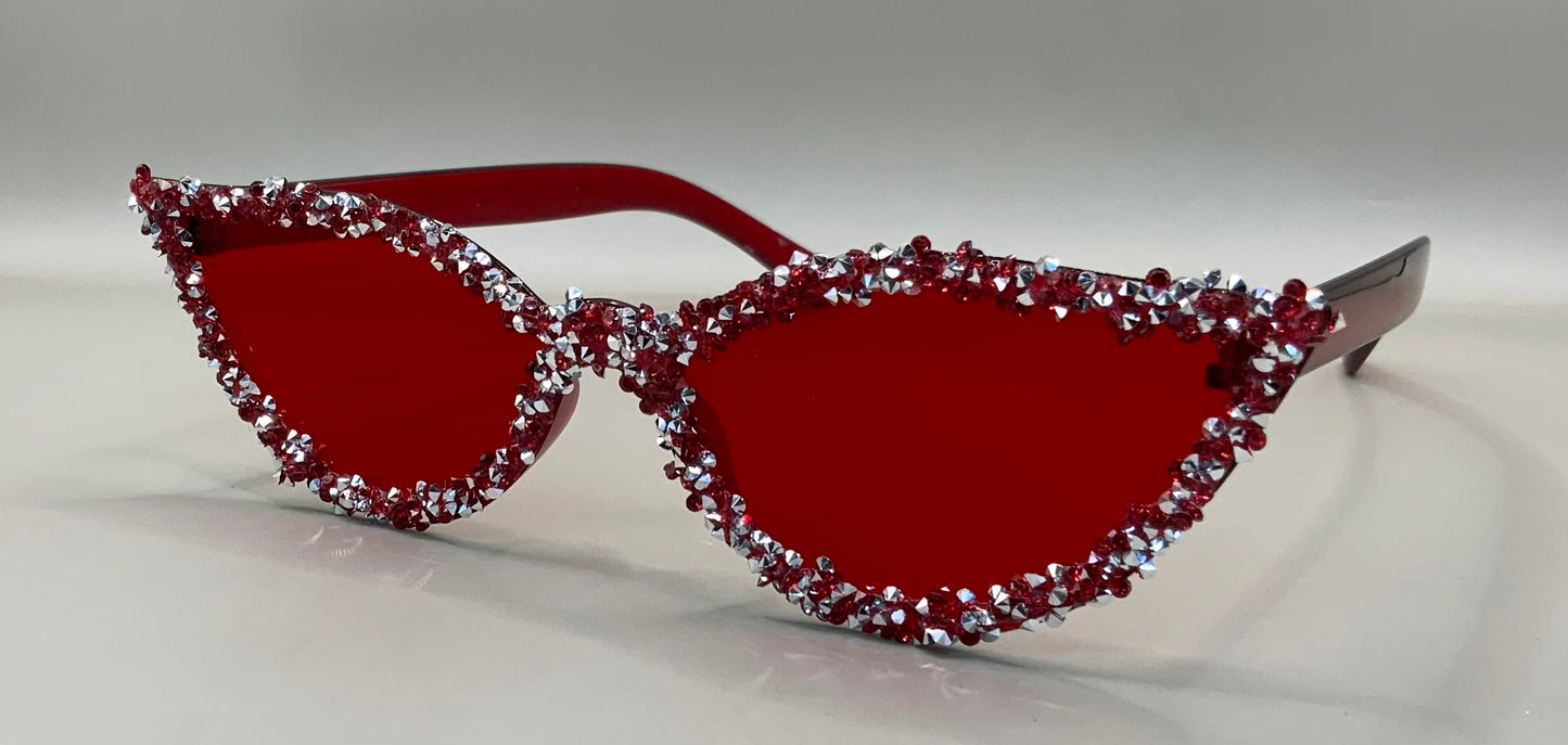 Ladies cat eye glitter sunglasses
