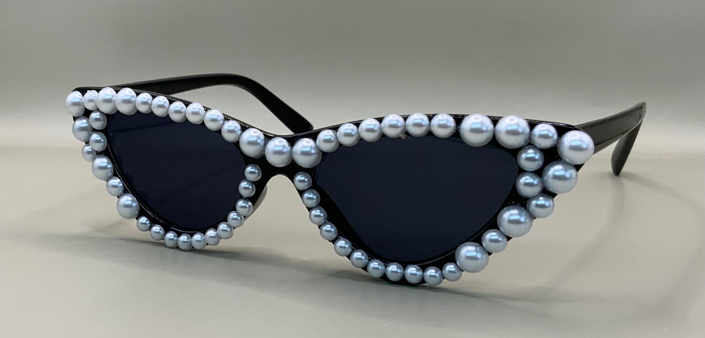 Ladies cat eye pearl sunglasses