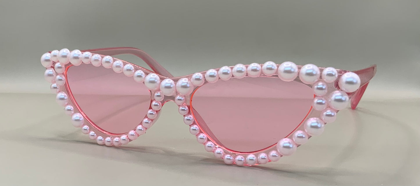 Ladies cat eye pearl sunglasses