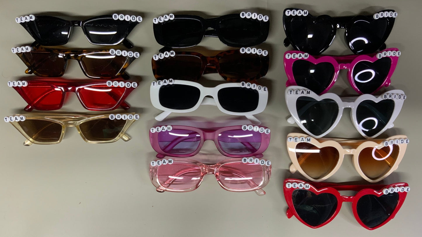 Team bride wedding sunglasses