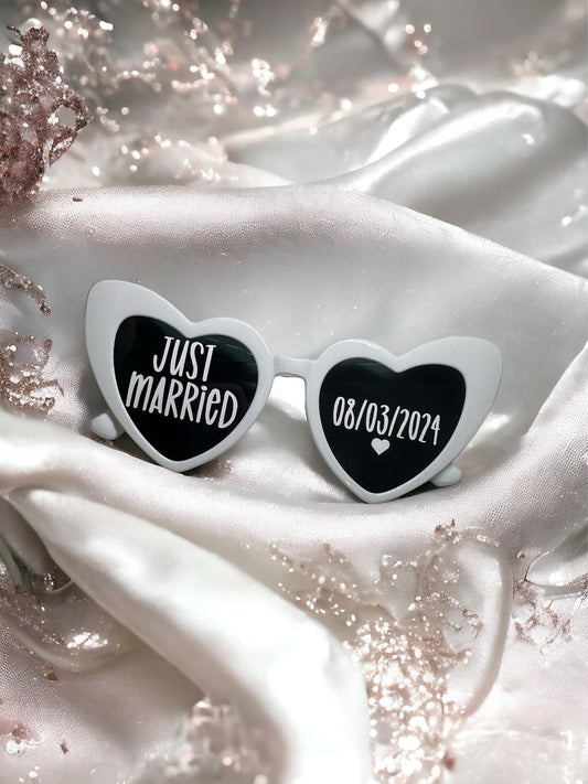 WHITE Personalised wedding sunglasses