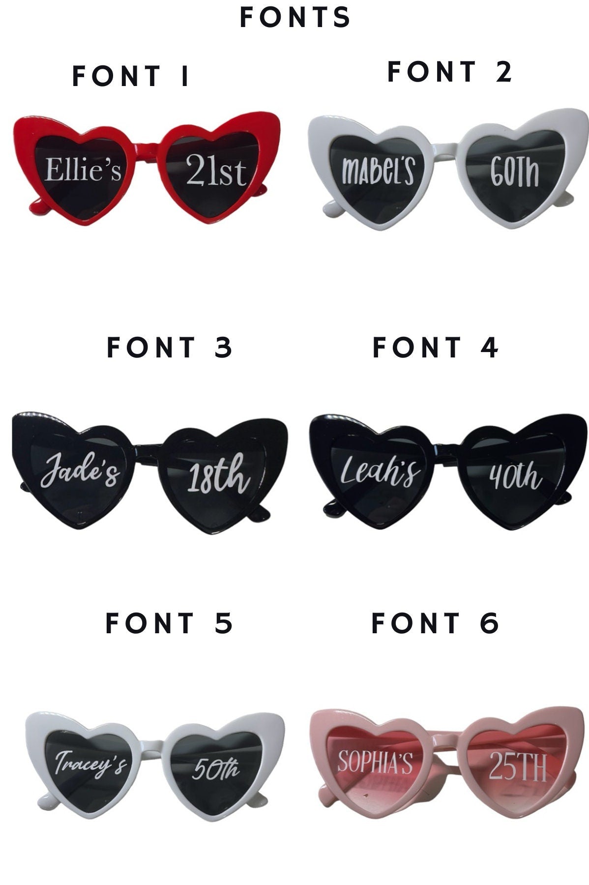 Personalised birthday sunglasses